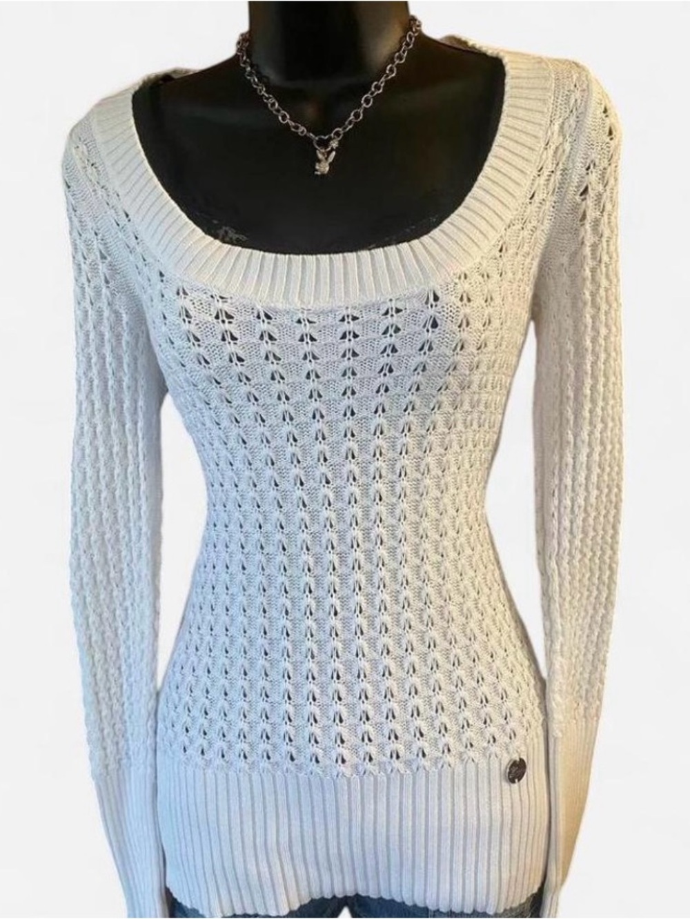 Y2k Guess Jeans White Knit Sweater